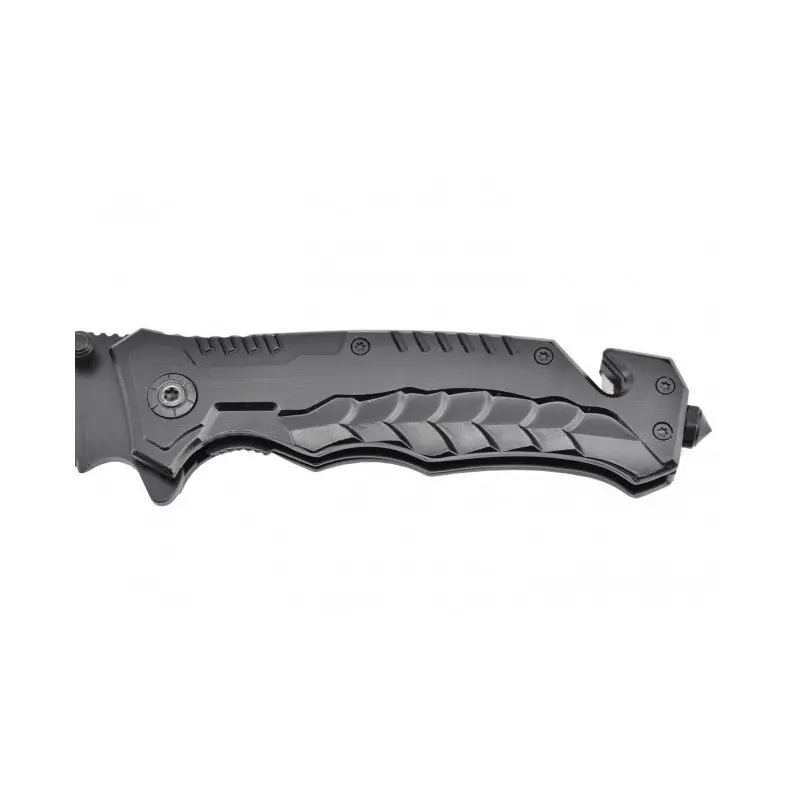 MAX KNIVES BLACK FOLDING KNIFE HALF-TOOTHED BLADE