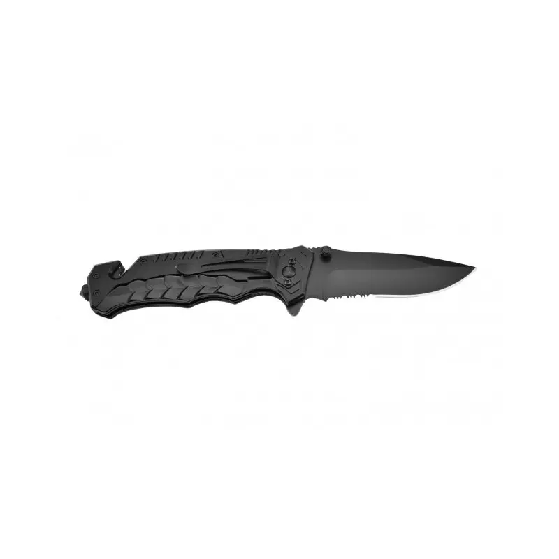 MAX KNIVES BLACK FOLDING KNIFE HALF-TOOTHED BLADE right