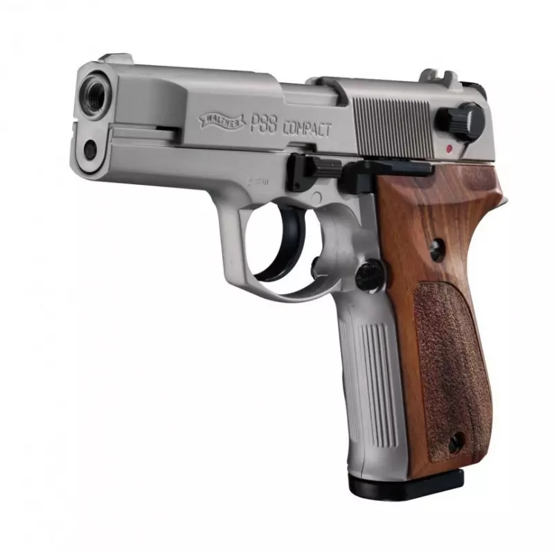 PISTOLET A BLANC WALTHER P88 Nickel/Wood - 9MM PAK