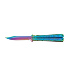 BUTTERFLY KNIFE PATTERN RAINBOW BLADE 10.3CM