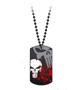 SKULL DOG TAG WITH BALL CHAIN