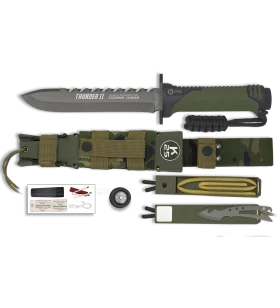 TACTICAL KNIFE K25 THUNDER II CAMO BLADE 17CM + CASE