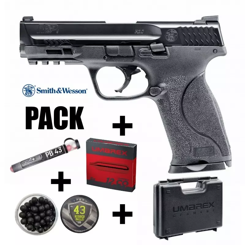 M&P9C PISTOL PACK Cal.43 - 6 Joules + RUBBER AND PEPPER BALLS