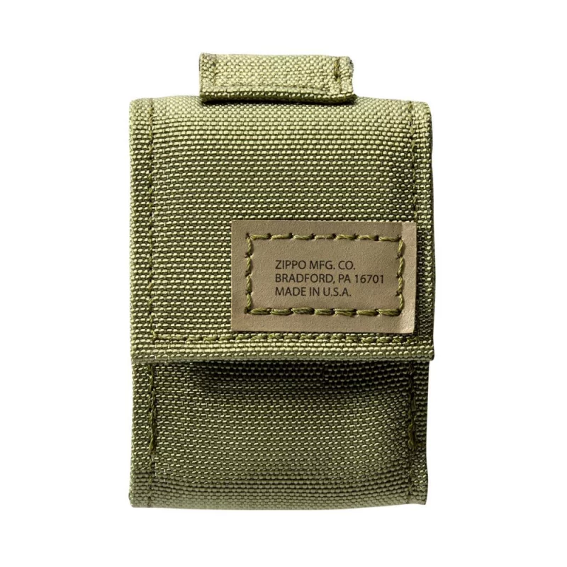 ZIPPO LIGHTER BLACK CRACKLE GREEN POUCH IN GIFT PACK