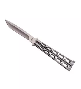 THIRD BUTTERFLY KNIFE STAINLESS STEEL SILVER BLADE 12.5CM
