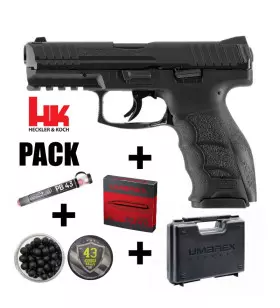 HK SFP9 PISTOL PACK Black - Cal.43 - 5 Joules WITH RUBBER AND PEPPER BALLS