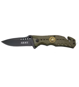 THIRD TACTICAL FOLDING KNIFE USA ARMY GREEN PATTERN