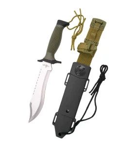 THIRD TACTICAL KNIFE SILVER AND KHAKI WITH CASE