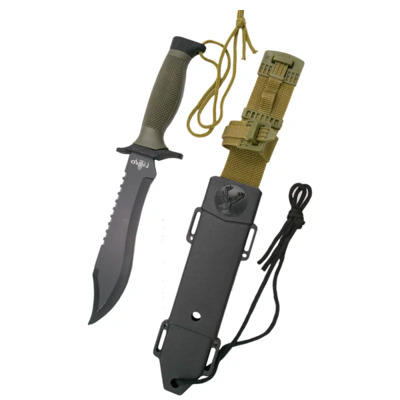 THIRD TACTICAL KNIFE BLACK AND KHAKI WITH CASE