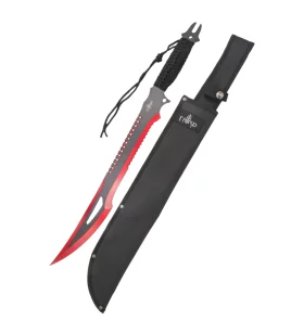THIRD MACHETE RED AND GREY WITH PARACORD