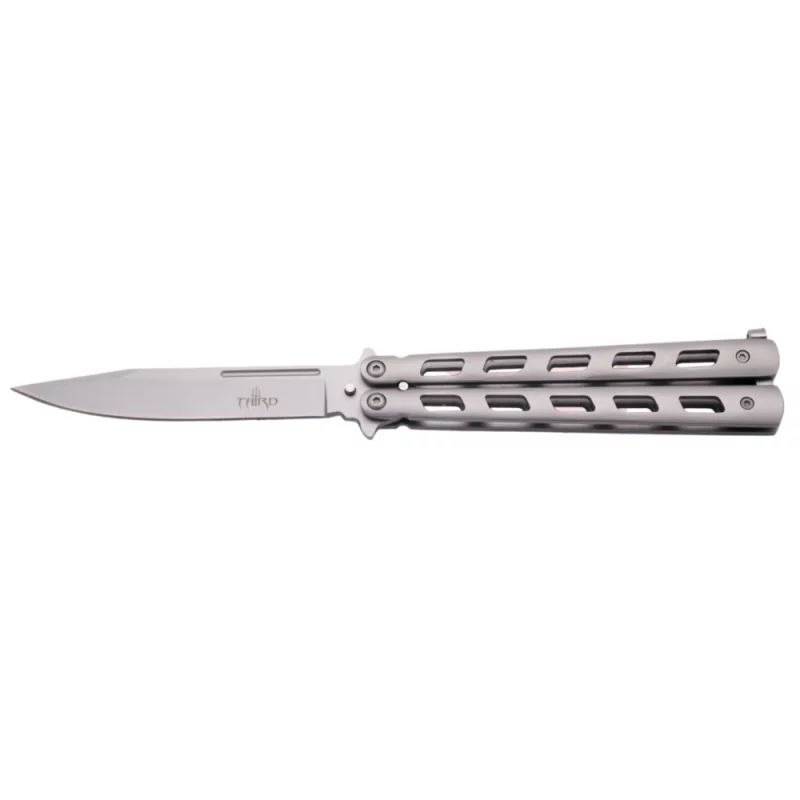 THIRD BUTTERFLY KNIFE SILVER BLADE 12CM