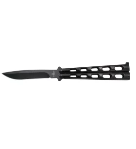 Third Balisong Grey / Black Aluminium, Black 420 Butterfly Knife