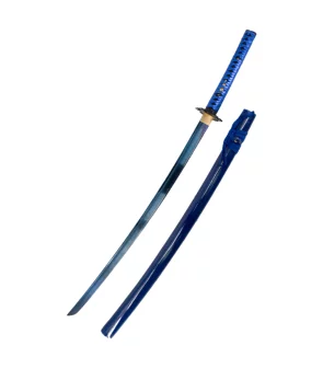 KATANA FUNCTIONAL STEEL BLADE BLUE - Wicked Store