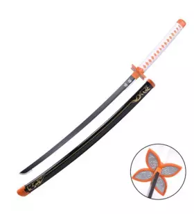 KATANA COSPLAY BAMBOO BLADE DEMON SLAYER KOCHOU SHINOBU ZS658-BLACK-WOOD