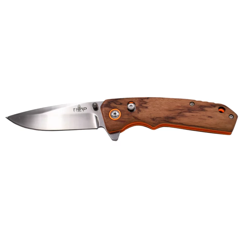 THIRD FOLDING KNIFE WOOD AND STEEL BLADE 8.5CM