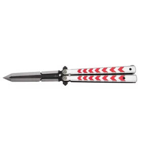 THIRD BUTTERFLY KNIFE RED SWORD PATTERN BLADE 12CM