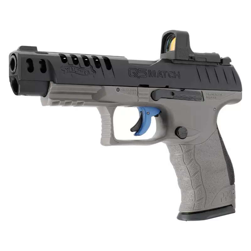 WALTHER Q5 MATCH COMBO PISTOL 5" Grey RDS 8 SCOPE - 4.5mm Pellet CO²