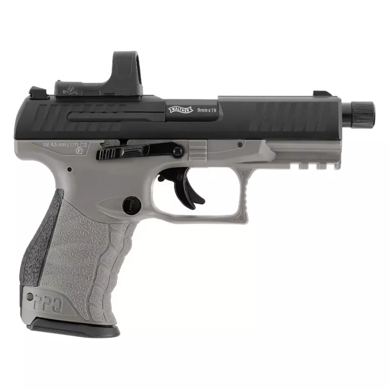 WALTHER PPQ M2 Q4 TAC COMBO PISTOL 4.6" Grey RDS 8 SCOPE - 4.5mm Pellet CO²