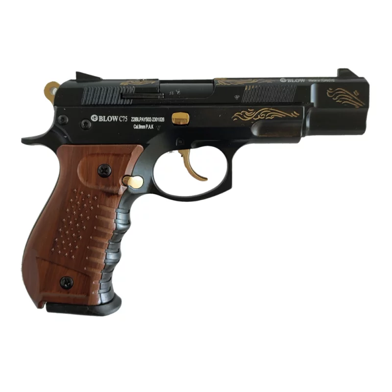 BLOW C75 BLANK PISTOL "EL NINO" Wood grip 9MM PAK