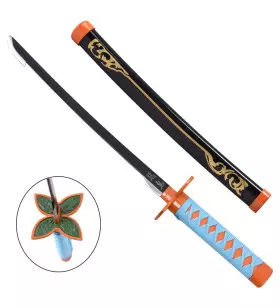 MINI KATANA DECO STEEL BLADE DEMON SLAYER PATTERN ZS658-BLACK