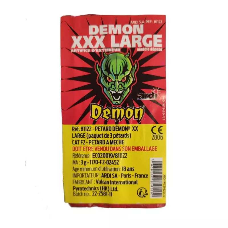 PETARD DEMON XX LARGE (PAQUET DE 3) - Wicked Store