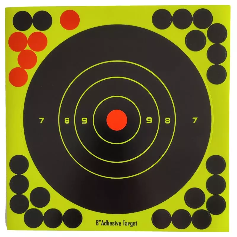 20x20CM FLUO REACTIVE SELF-ADHESIVE SHOOTING TARGET (SET OF 10)