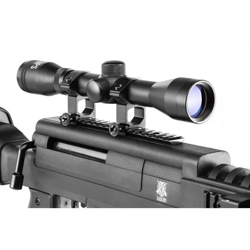 BLACK OPS SNIPER AIR RIFLE + 4X32 SCOPE - Pellets 4.5mm / 19.9J scope