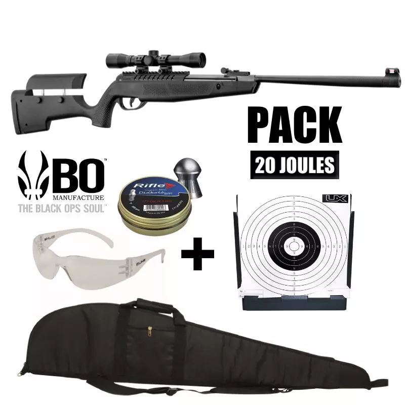PACK CARABINE A AIR COMPRIME BLACK OPS BENNING 4.5 Plombs +