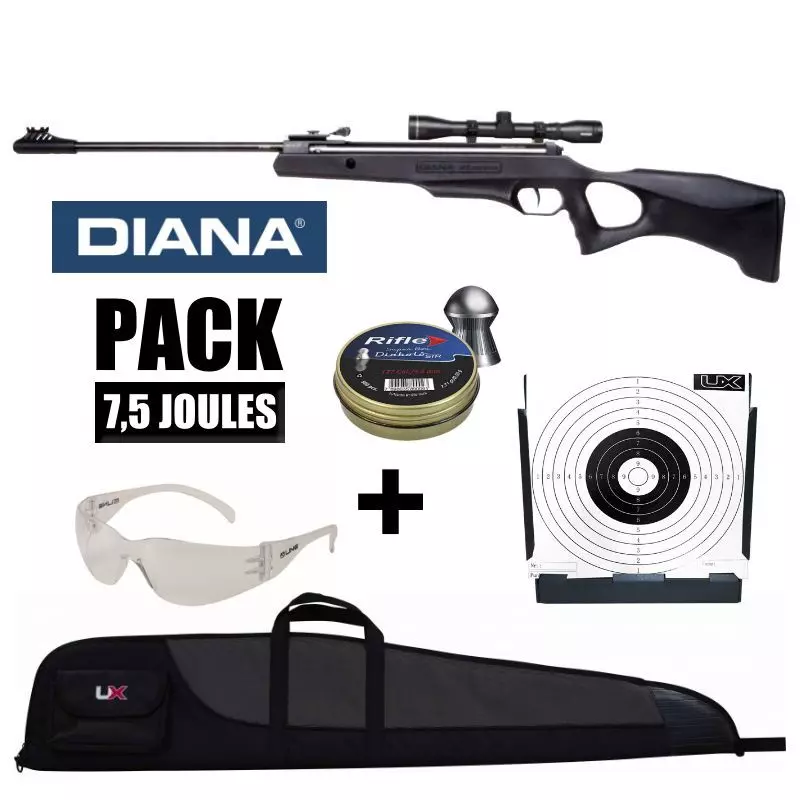 PACK CARABINE AIR COMPRIME DIANA ELEVEN - Plombs 4,5 mm / 7.5J