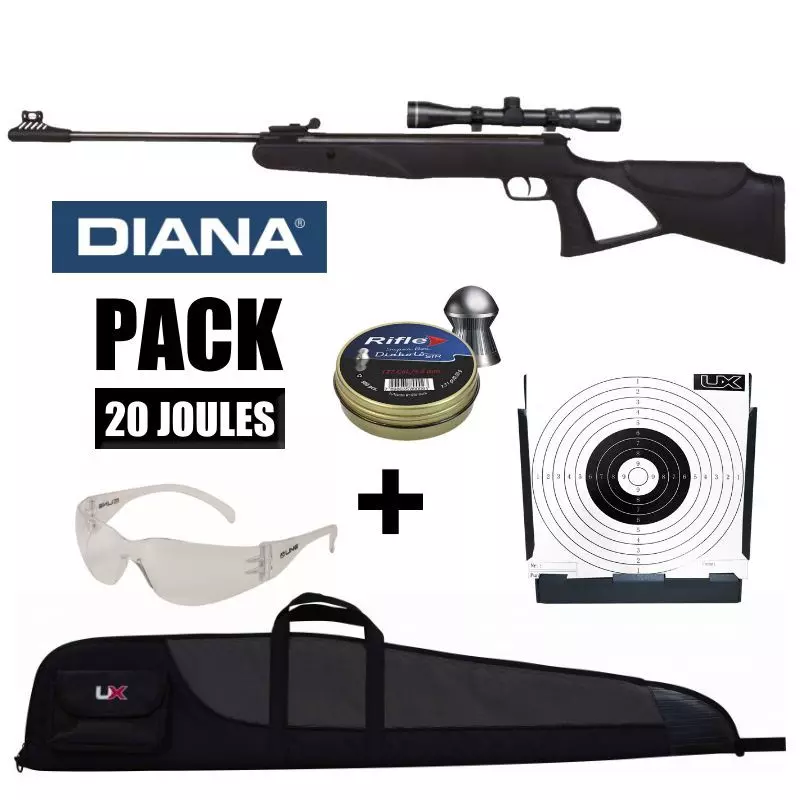 PACK CARABINE AIR COMPRIME DIANA TWO-SIXTY - Plombs 4,5 mm / 19,9J