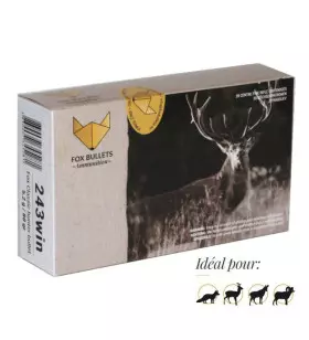 LEAD-FREE CARTRIDGES FOX BULLETS 243WIN FOX CLASSIC HUNTER 80g (BOX OF 20)