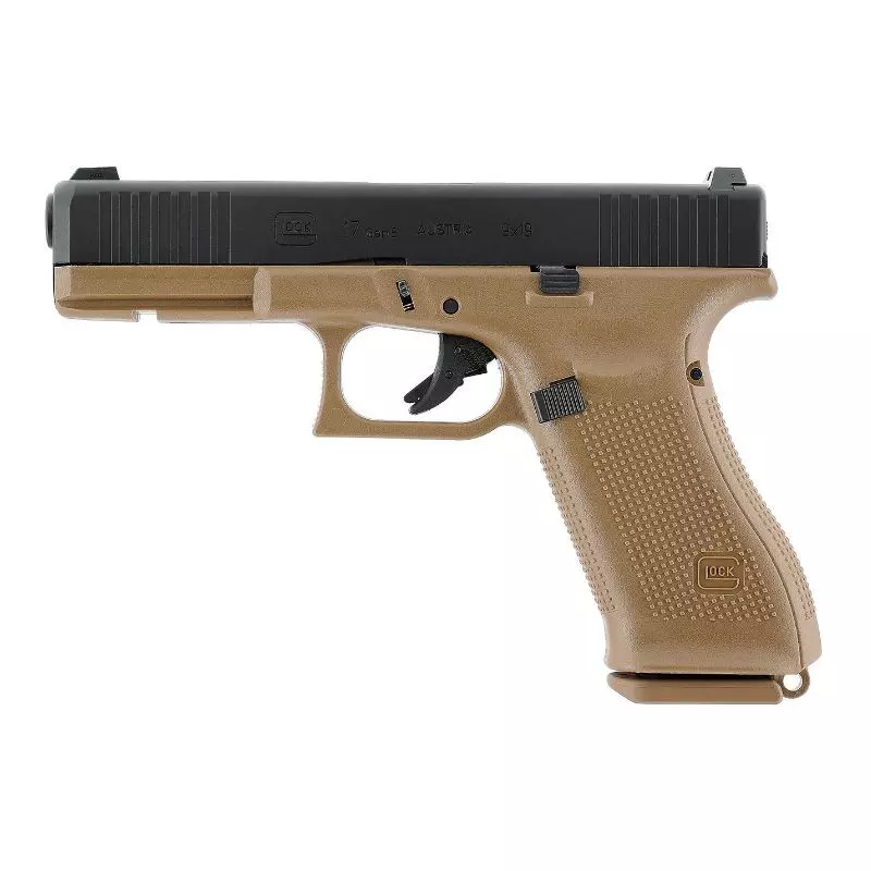 GLOCK 17 Gen5 French Edition AIRSOFT PISTOL PACK Coyote - 6 mm BB - Gas 1J