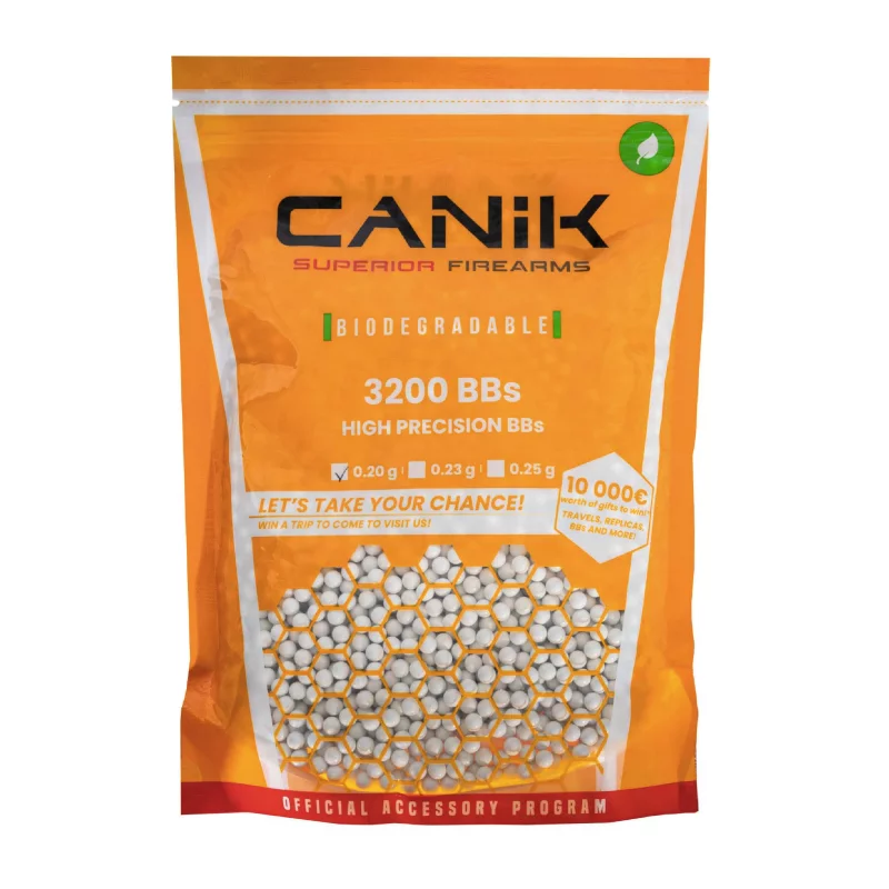 CANIK ORGANIC AIRSOFT BBs 0.20 g White BAG OF 3200 BBs