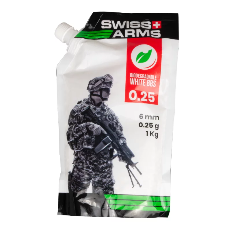 SWISS ARMS ORGANIC AIRSOFT BBs 0.25 g White BAG OF 1Kg