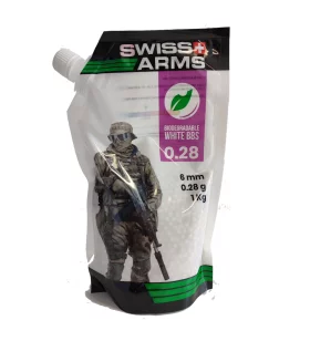 SWISS ARMS ORGANIC AIRSOFT BBs 0.28 g White BAG OF 1Kg