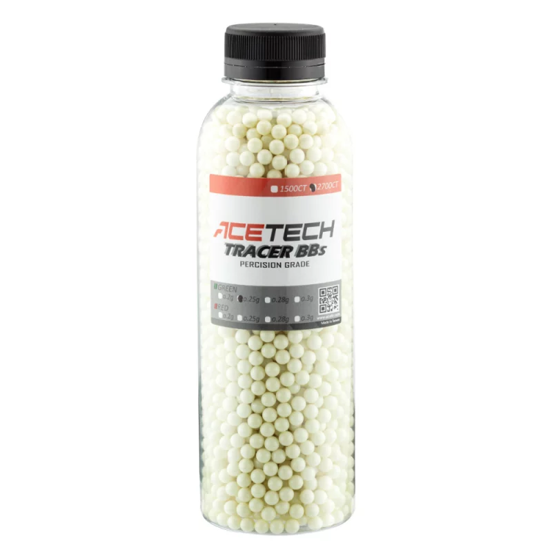 BILLES TRACER AIRSOFT ACETECH 0,20g TRACANTES VERTES BOUTEILLE 2700 BBs