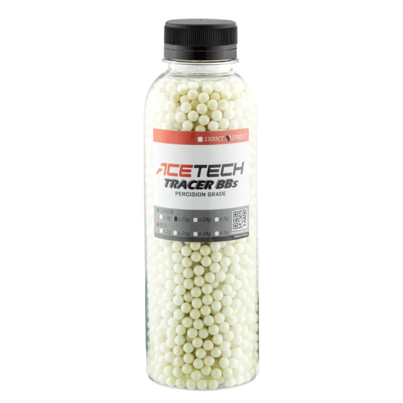 BILLES TRACER AIRSOFT ACETECH 0,25g TRACANTES VERTES BOUTEILLE 2700 BBs