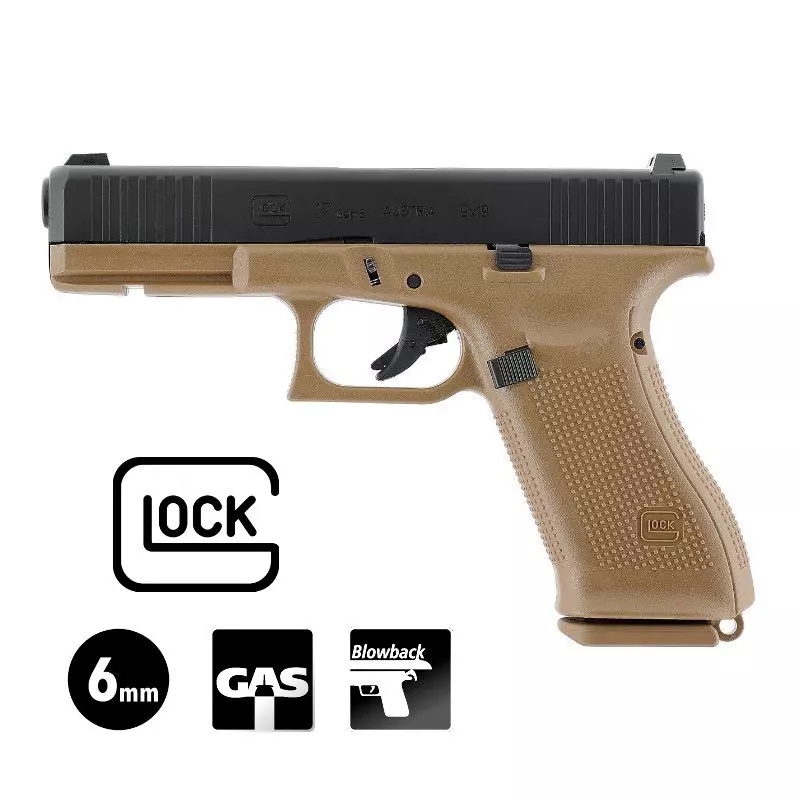 GLOCK 17 Gen5 French Edition AIRSOFT PISTOL Coyote - 6 mm BB - Gas 1J