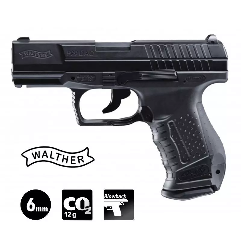 WALTHER P99 DAO AIRSOFT PISTOL Black - Blowback - 6 mm BB - CO²