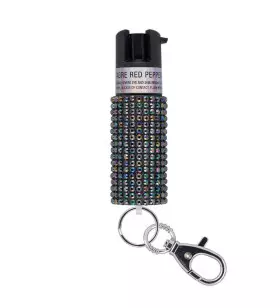 SABRE RED PEPPER SPRAY WITH JEWELED DESIGN AND SNAP CLIP