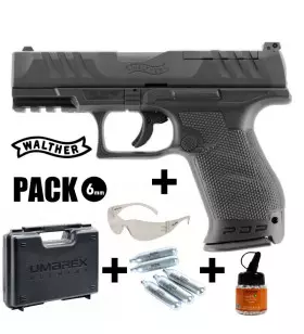 WALTHER PDP COMPACT 4" AIRSOFT PISTOL PACK Black - 6 mm BB CO2