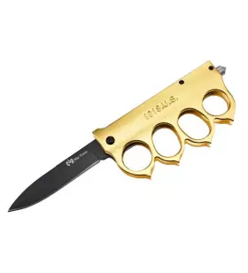 COUTEAU MAX KNIVES PLIANT POING AMERICAIN DORE