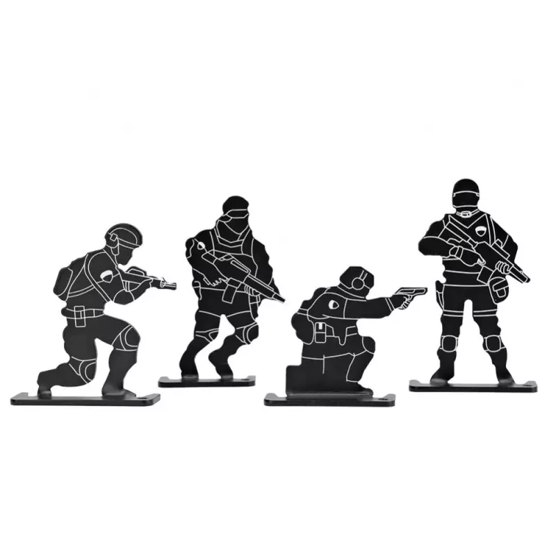 SET OF 4 METAL SOLDIER TARGETS