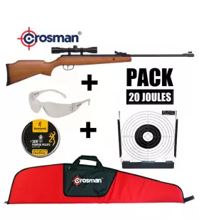 CROSMAN OPTIMUS AIR RIFLE PACK + SCOPE - Pellets 4.5mm / 19.9J
