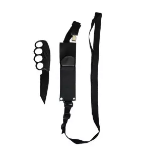 BLACK AMERICAN FIST TACTICAL KNIFE WITH SHEATH
