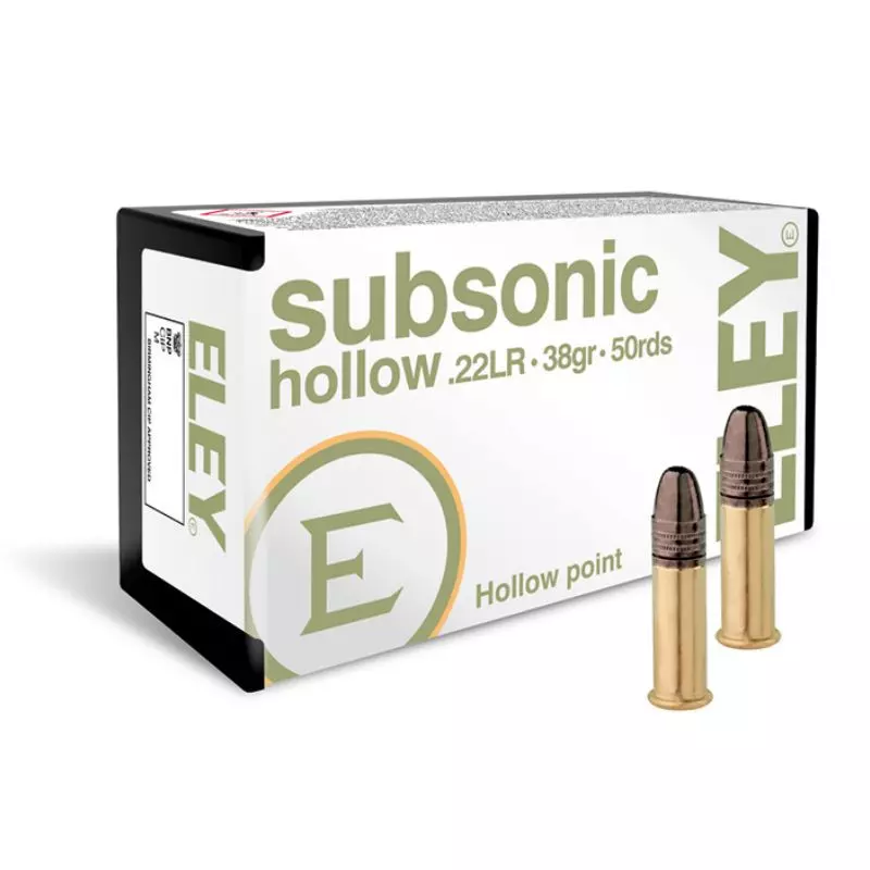 ELEY SUBSONIC HOLLOW 22LR CARTRIDGES (BOX OF 50)