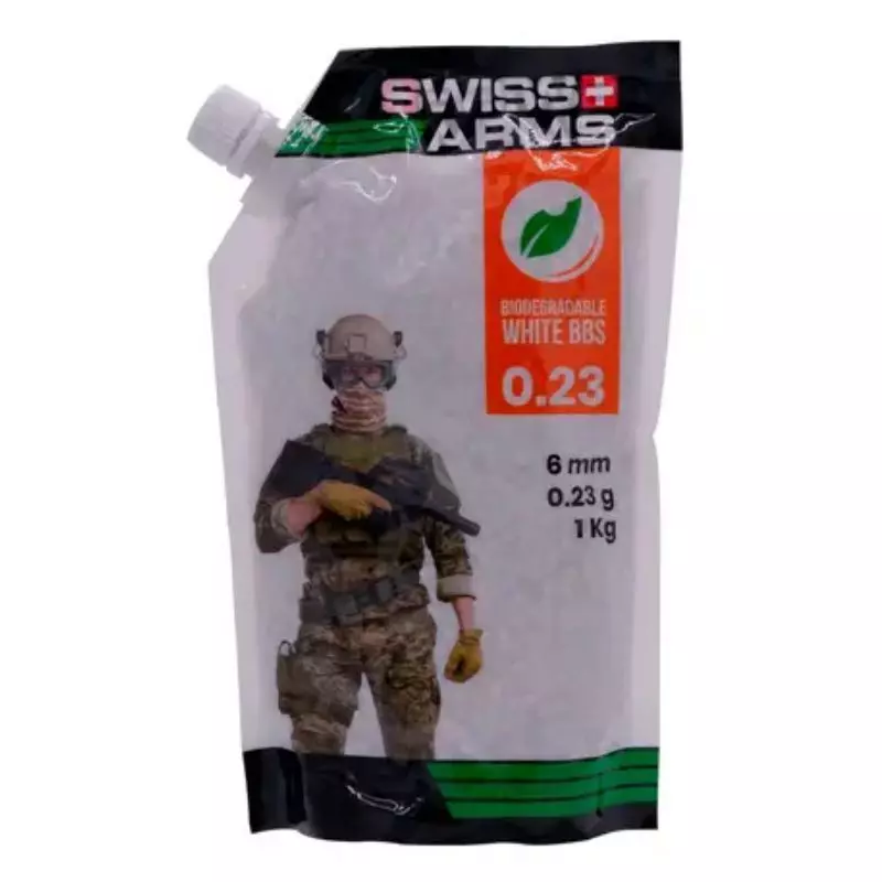 SWISS ARMS ORGANIC AIRSOFT BBs 0.23 g White BAG OF 1Kg