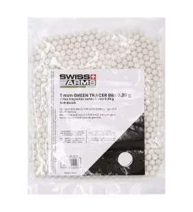SWISS ARMS ORGANIC AIRSOFT BBs 0.20 g TRACER GREEN - BAG OF 500BBs
