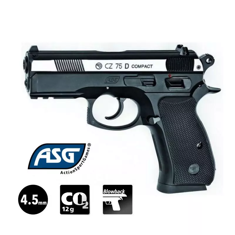 PISTOLET ASG CZ75D COMPACT - 4.5mm BBs - CO²