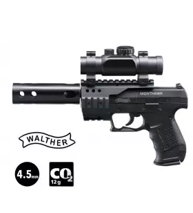 PISTOLET WALTHER NIGHTHAWK 4.5MM Plomb CO²